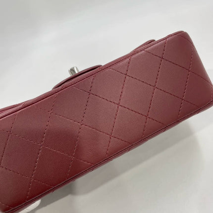 Chanel Classic Flap Rectangular Mini Burgundy Lambskin Silver HW, 2019