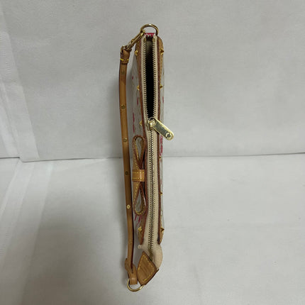 Louis Vuitton x Takashi Murakami Cherry Blossom Pochette Accessoire White Monogram