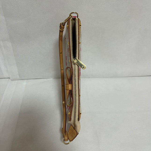 Louis Vuitton x Takashi Murakami Cherry Blossom Pochette Accessoire White Monogram