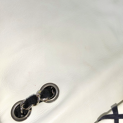 Chanel Lambskin Jumbo Canebiers Net Knots Flap White, 2011