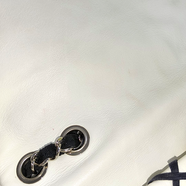 Chanel Lambskin Jumbo Canebiers Net Knots Flap White, 2011