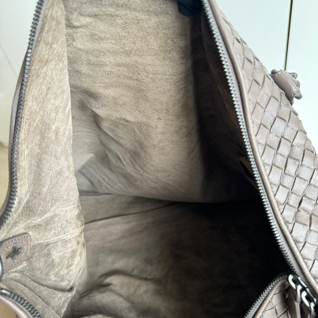 Bottega Veneta Maxi Convertible Tote Bag Hobo Grey Leather Two-way Carry 50cm