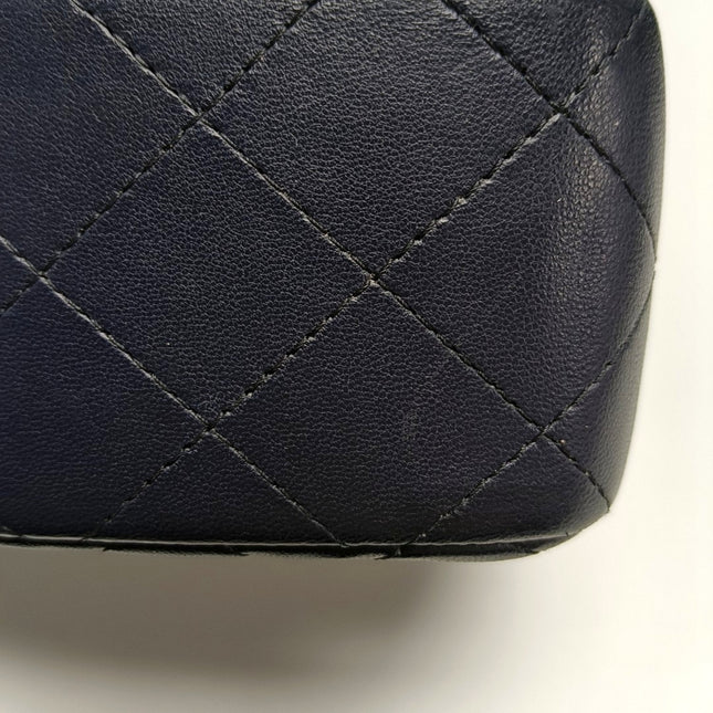 Chanel Classic Flap Rectangular Mini 2015 Navy Lambskin Gold Hardware