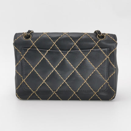 Chanel Wild Stitch Flap Black Leather with Stitching Detail 2000-2002