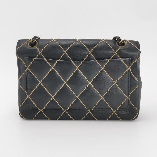 Chanel Wild Stitch Flap Black Leather with Stitching Detail 2000-2002