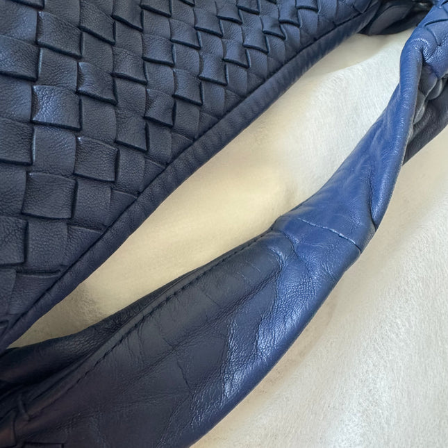 Bottega Veneta Veneta Hobo Large Navy Intrecciato Leather Bag 48cm