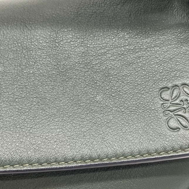 Loewe Puzzle Edge Braided Handle Small Dark Green Nappa Calfskin leather Crossbody bag