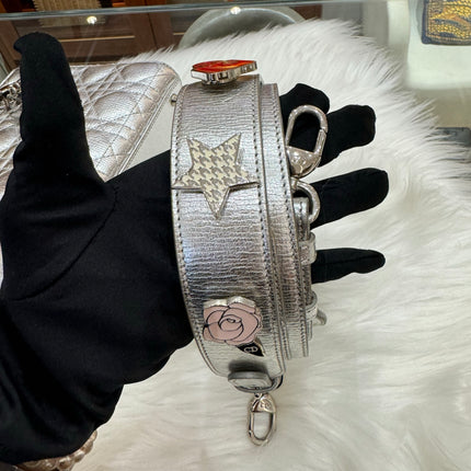 SOLD Lady Dior Small My Abcdior Cannage Leather Silver