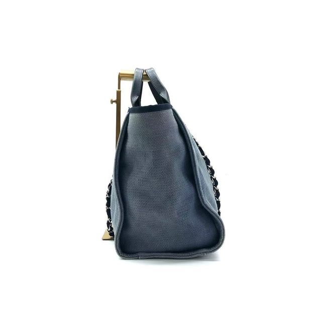 Chanel Deauville Tote Medium Navy Denim Top Handle 2012