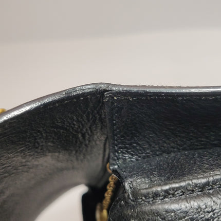 Gucci Bamboo 1947 Top Handle Bag Leather Medium Black