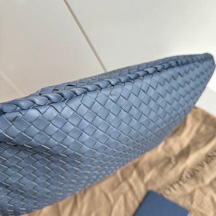 Sold Bottega Veneta Hobo Bag Lambskin leather Greyish Misty Blue Medium 40cm
