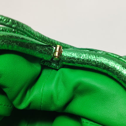 Bottega Veneta Pouch Mini Metallic Green Intrecciato Leather