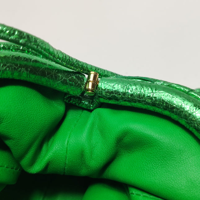 Bottega Veneta Pouch Mini Metallic Green Intrecciato Leather