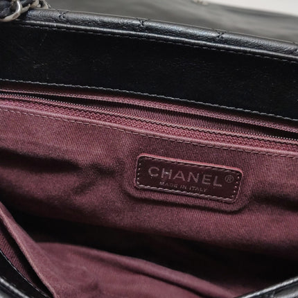 Chanel Istanbul Flap Bag 2011 Medium Leather and Knot Chain Redyed Black
