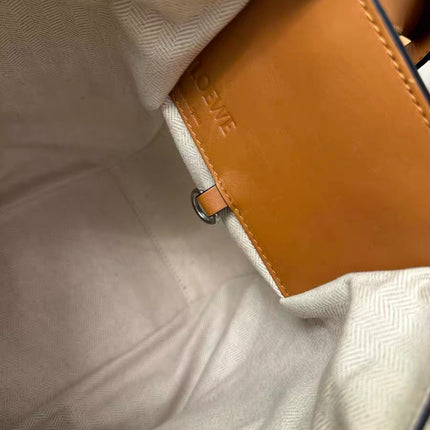 Loewe Hammock Mini Brown Leather Raffia Top Handle Crossbody Bag