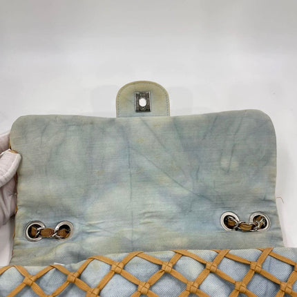 Chanel Jumbo Canebiers Net Knots Flap Blue Denim