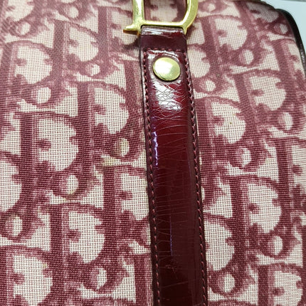 Christian Dior Trotter Boston Cloth Oblique Medium Red Handbag
