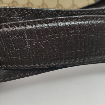 Gucci Large Vintage Brown Monogram and Leather Side Horsebit Shoulder Bag