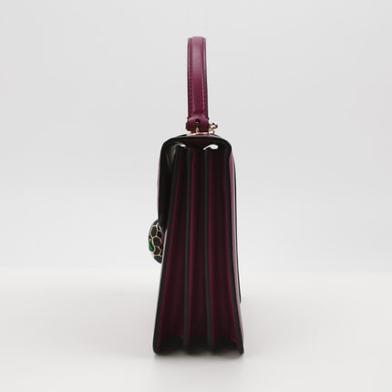 Bvlgari Serpenti Forever Small Leather Top Handle Crossbody Bag Pink