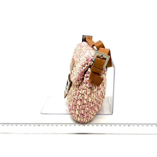 Sold Fendi Baguette Raffia Straw Multicolor Shoulder Bag