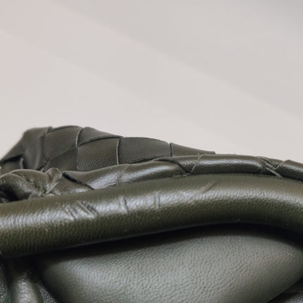 Bottega Veneta Pouch Large Intrecciato Dark Olive Green Calfskin Leather