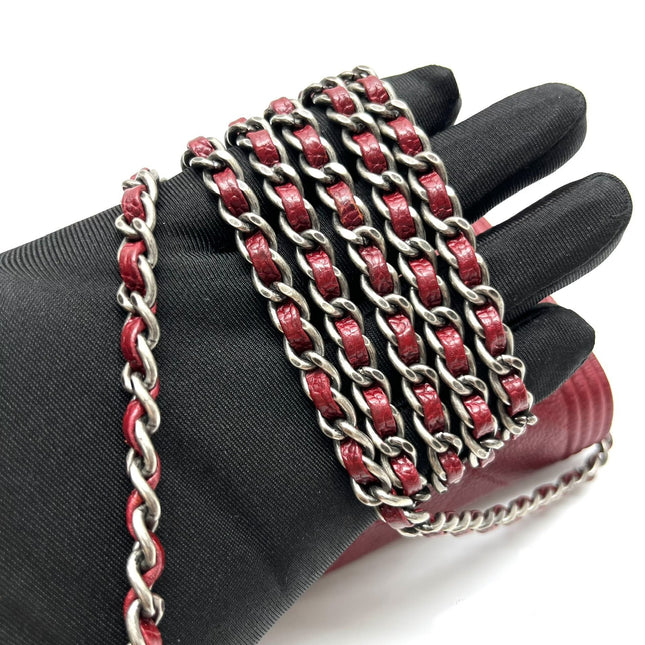 Sold Chanel Wallet on Chain Boy Half Flap Red Caviar Leather
