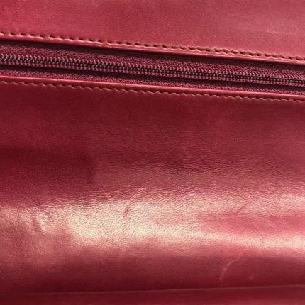 Chanel Classic Flap Medium 2012 Red Burgundy Patent Leather Silver Hardware