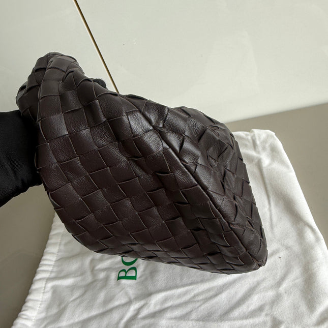 Bottega Veneta Teen Jodie Fondant Dark Chocolate Brown Leather