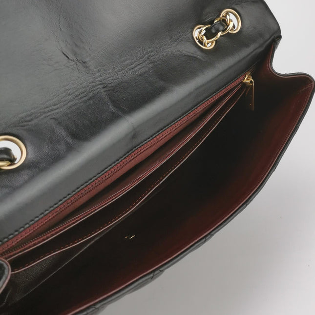 Chanel Classic Flap Jumbo Black Lambskin Leather Single Flap Gold Hardware 2009-2010