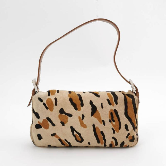 Fendi Baguette Pony hair in leopard print Brown