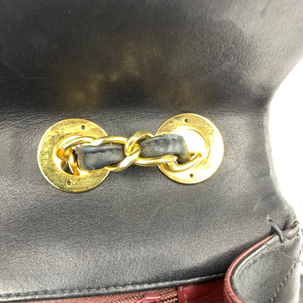 Chanel 1996 Vintage Classic Maxi Flap Black Lambskin Leather Giant CC 24 Gold Hardware