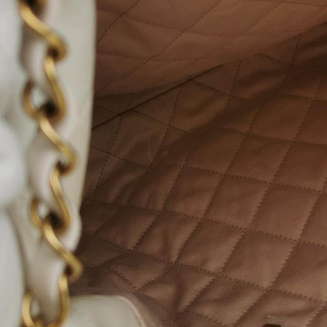 Sold Chanel 22 Hobo Bag Medium Shiny Calfskin Leather White with Gold-tone Hardware