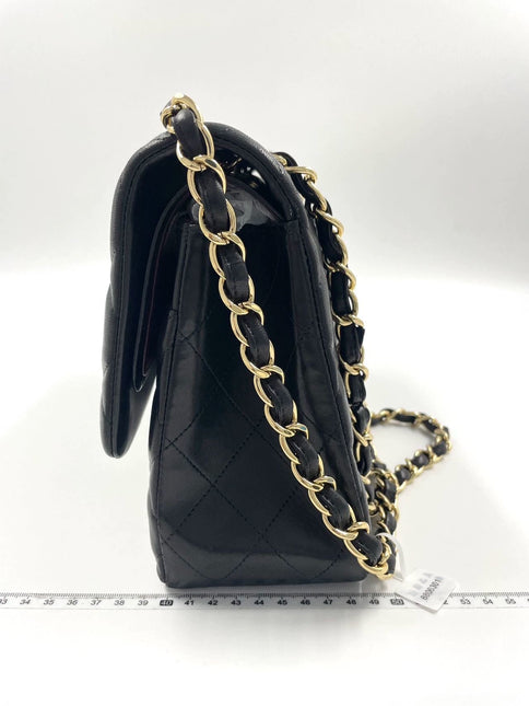 Sold Chanel Classic Flap Jumbo 2012 Black Lambskin Leather Double Flap with Gold Hardware
