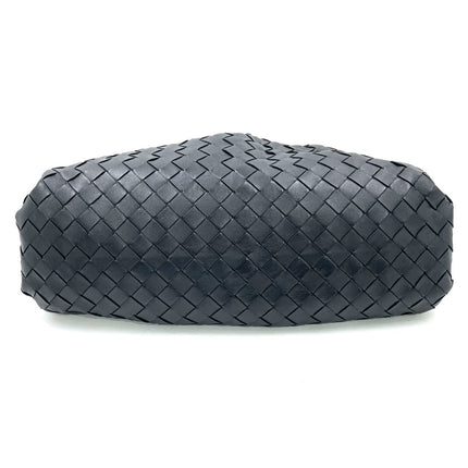 Bottega Veneta Pouch Large Intrecciato Black Calfskin Leather Clutch
