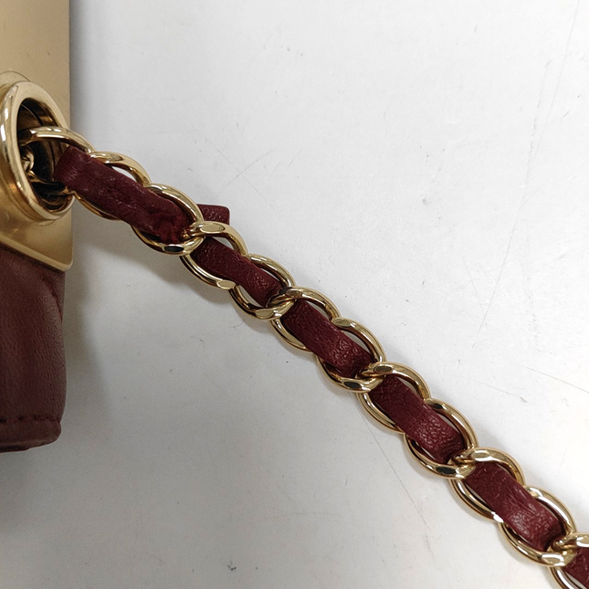 Sold Chanel Trendy CC Flap Crossbody Bag Medium Lambskin Leather Burgundy, 2019