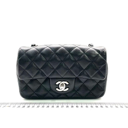Chanel Classic Flap Mini Black Caviar Silver Hardware 2015-2016-Luxbags