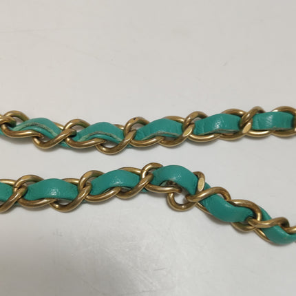 Chanel Classic Flap Mini Turquoise Blue Lambskin Leather Gold Hardware