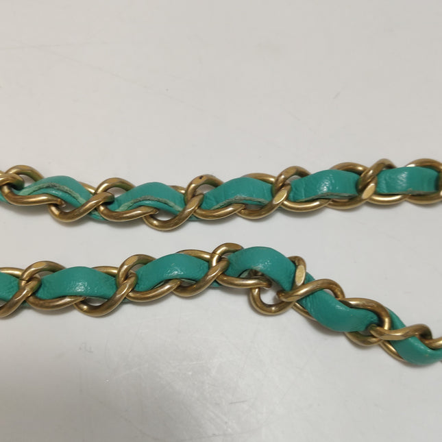 Chanel Classic Flap Mini Turquoise Blue Lambskin Leather Gold Hardware