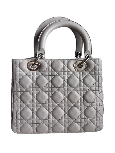 Sold Lady Dior Grey Cannage Leather Medium no strap