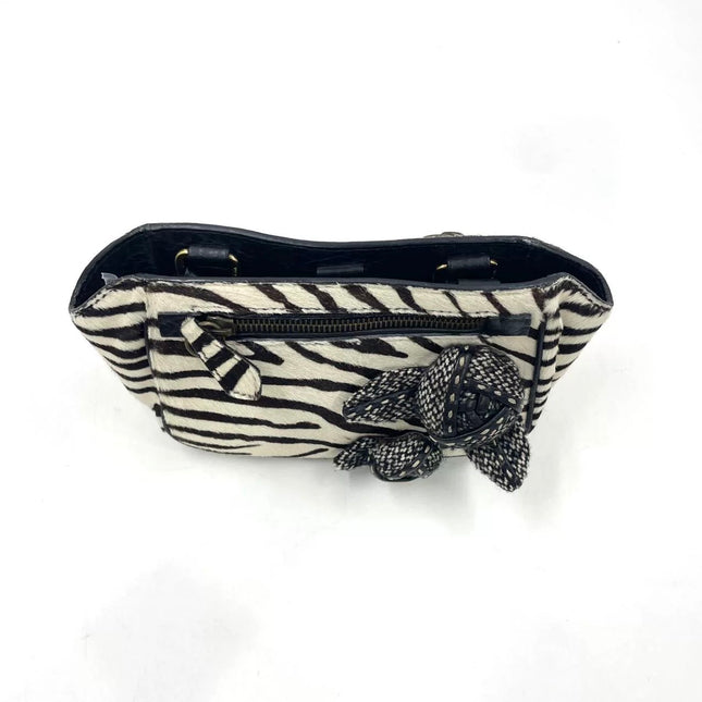 Prada Zebra Print Ponyhair Calfskin Leather Handbag
