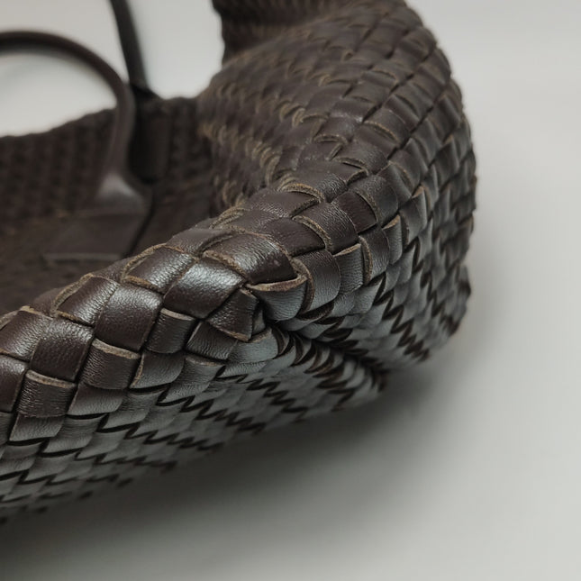 Bottega Veneta Cabat Tote Intreccio Leather Dark Chocolate Brown 45cm