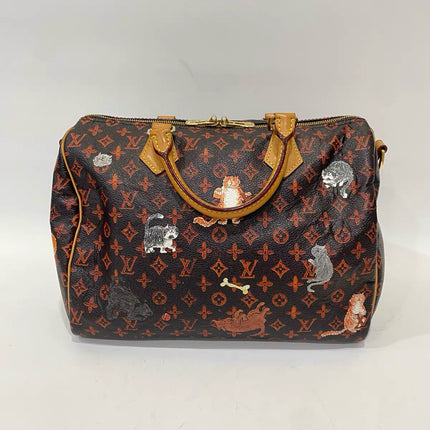 Louis Vuitton Speedy 30 Bandouliere Limited Edition Grace Coddington Catogram Brown
