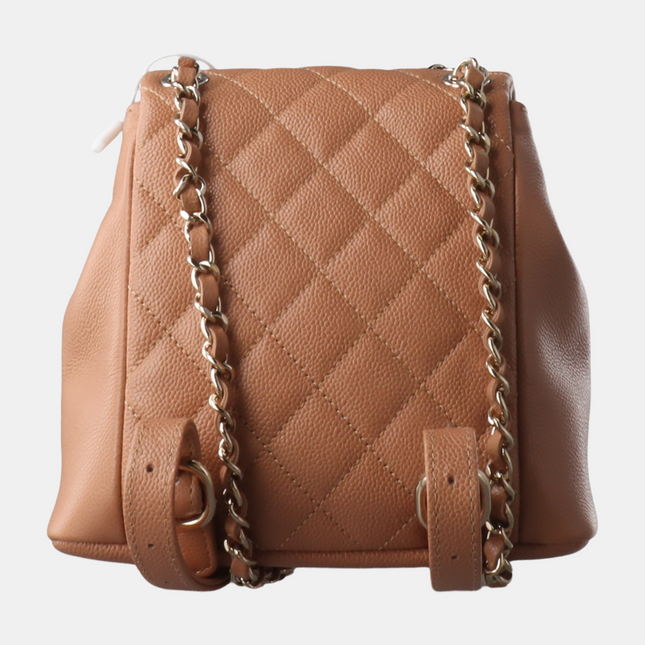 Sold Chanel 23P Small Duma Backpack Caramel Tan Caviar Leather