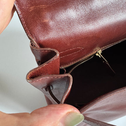 Hermes Kelly 35 Vintage Brown Box Calfskin Leather Gold Hardware 1995 With Strap Lock Key n Clochette