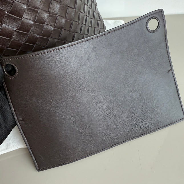 Bottega Veneta Small Andiamo Fondant Dark Chocolate Brown Intrecciato Handbag