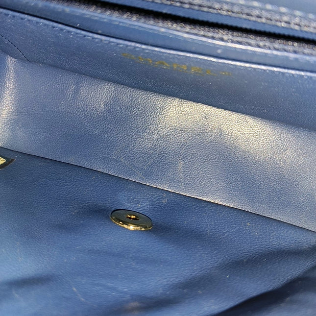 Chanel Classic Flap Rectangular Mini 2015 Navy Lambskin Gold Hardware