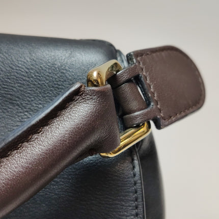 Loewe Puzzle Medium Polka Dots Brown Black Leather