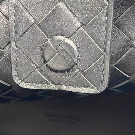 Bottega Veneta Andiamo Medium Black Intrecciato Leather Handbag