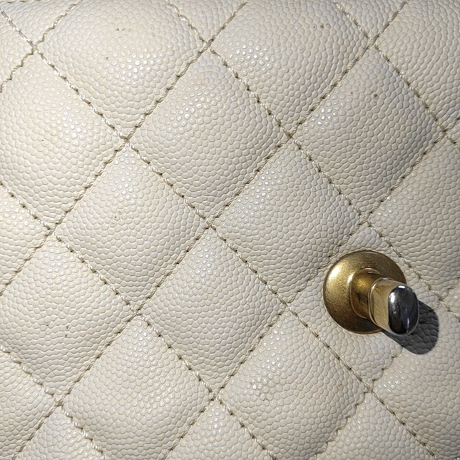 Chanel Coco Handle Small Beige Caviar Leather Gold Hardware, 2017