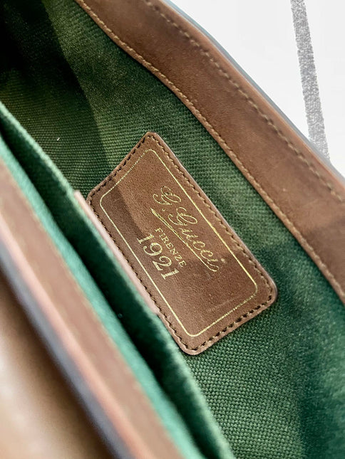Gucci Horsebit 1955 Small Coffee Brown Leather Shoulder Bag